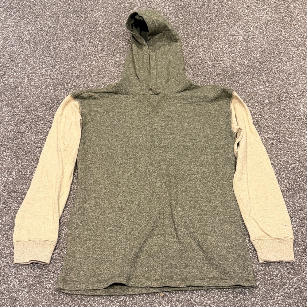 Old Navy Boys Olive and Beige Hooded Top